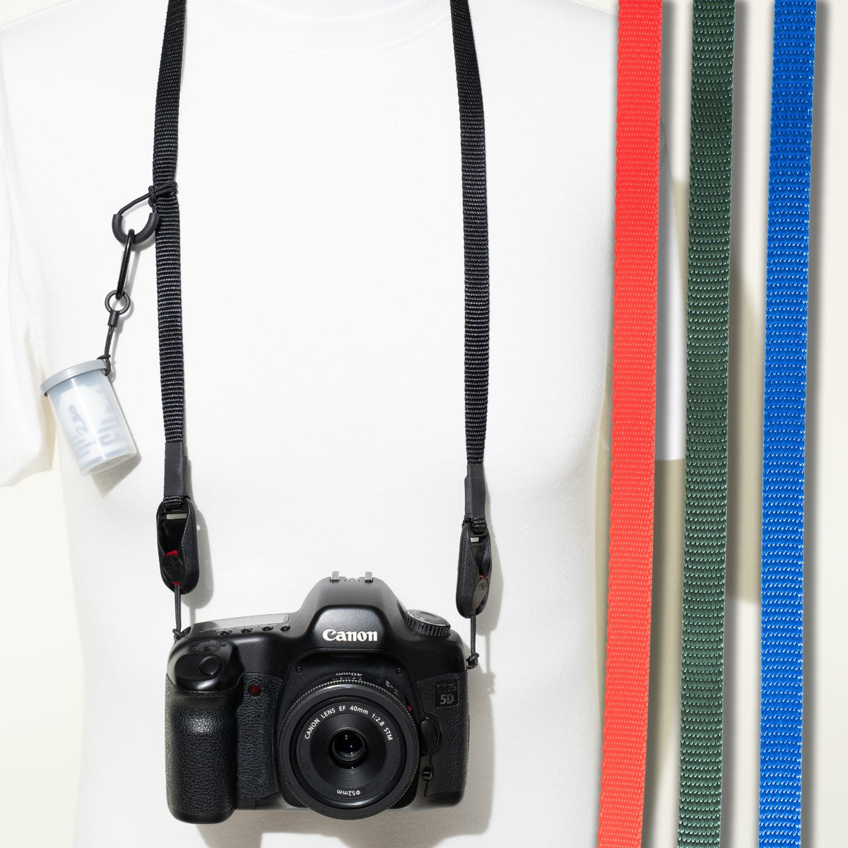 Slim Nylon Camera Strap 38" x 1/2", 4 Colors, Peak Design Anchors or Clasp Mounts