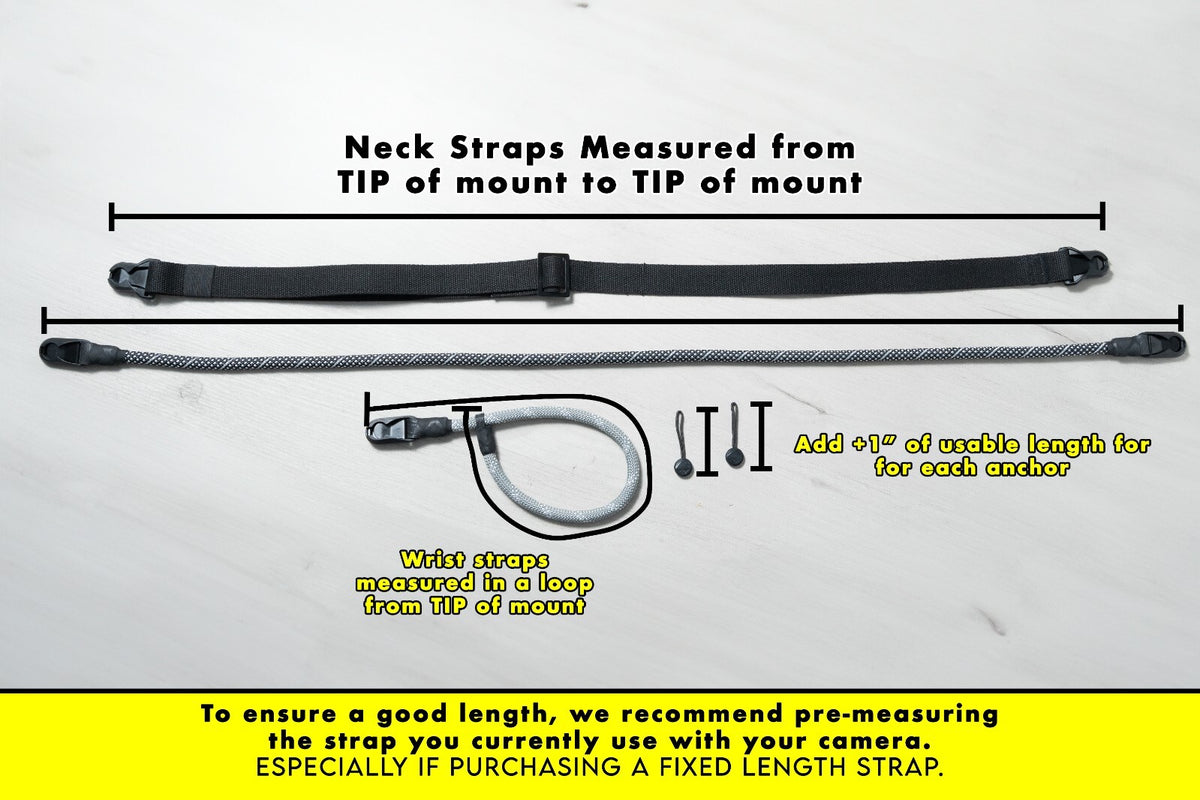 White & Black Y-Pattern Rope Camera Wrist Strap, Quick Release Claw Mount