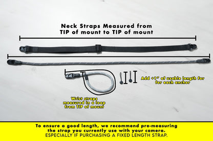 White & Black Y-Pattern Rope Camera Wrist Strap, Quick Release Claw Mount