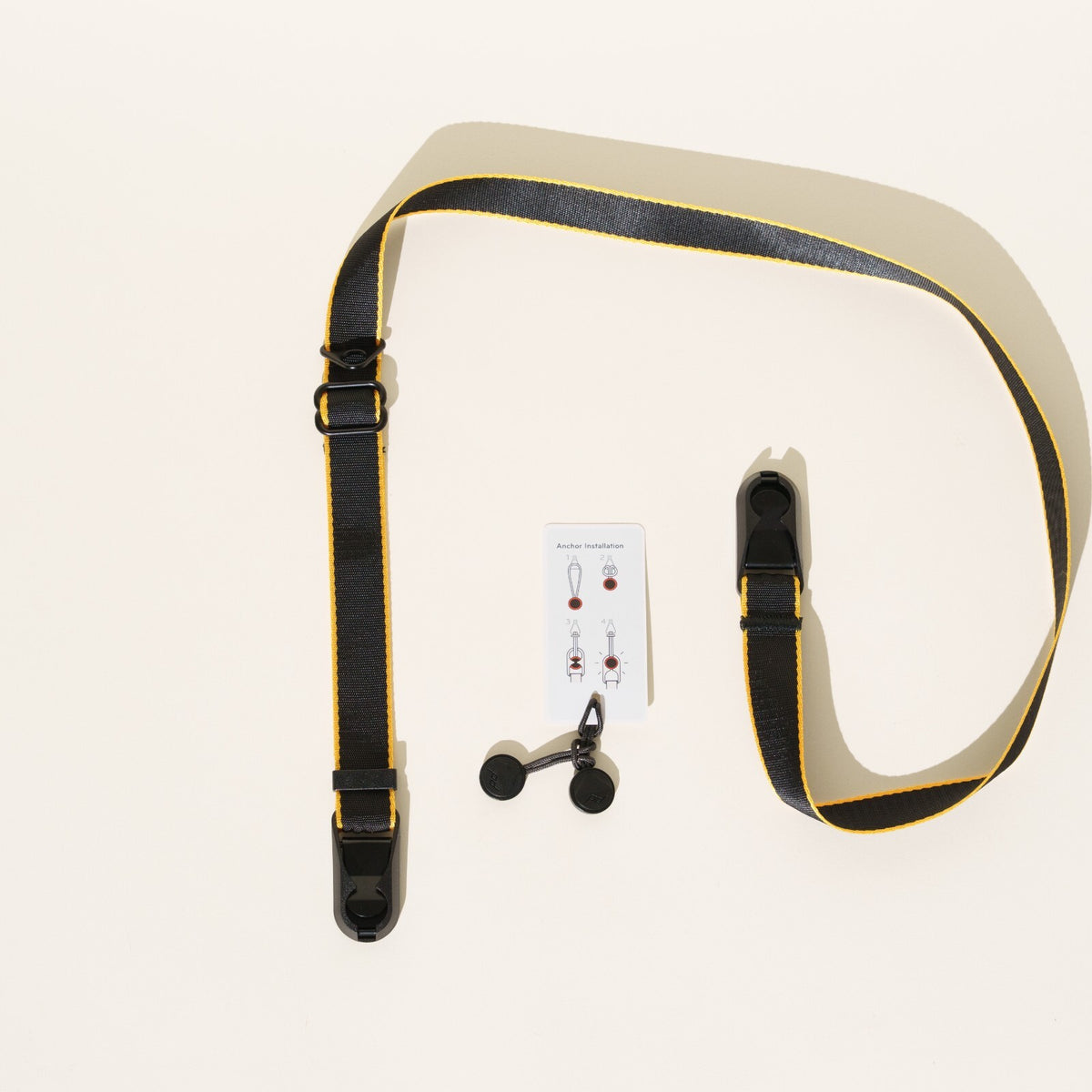 Black & Gold Stripe Camera Strap, Adjustable 22-40" + Peak Design Anchors