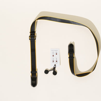 Black & Gold Stripe Camera Strap, Adjustable 22-40" + Peak Design Anchors
