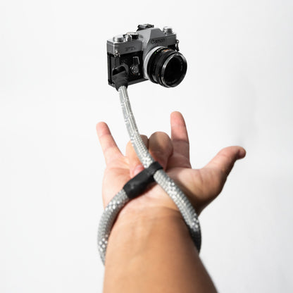 Grey Climbing Rope Camera Strap 42", Neck or Wrist + Peak Design Anchors