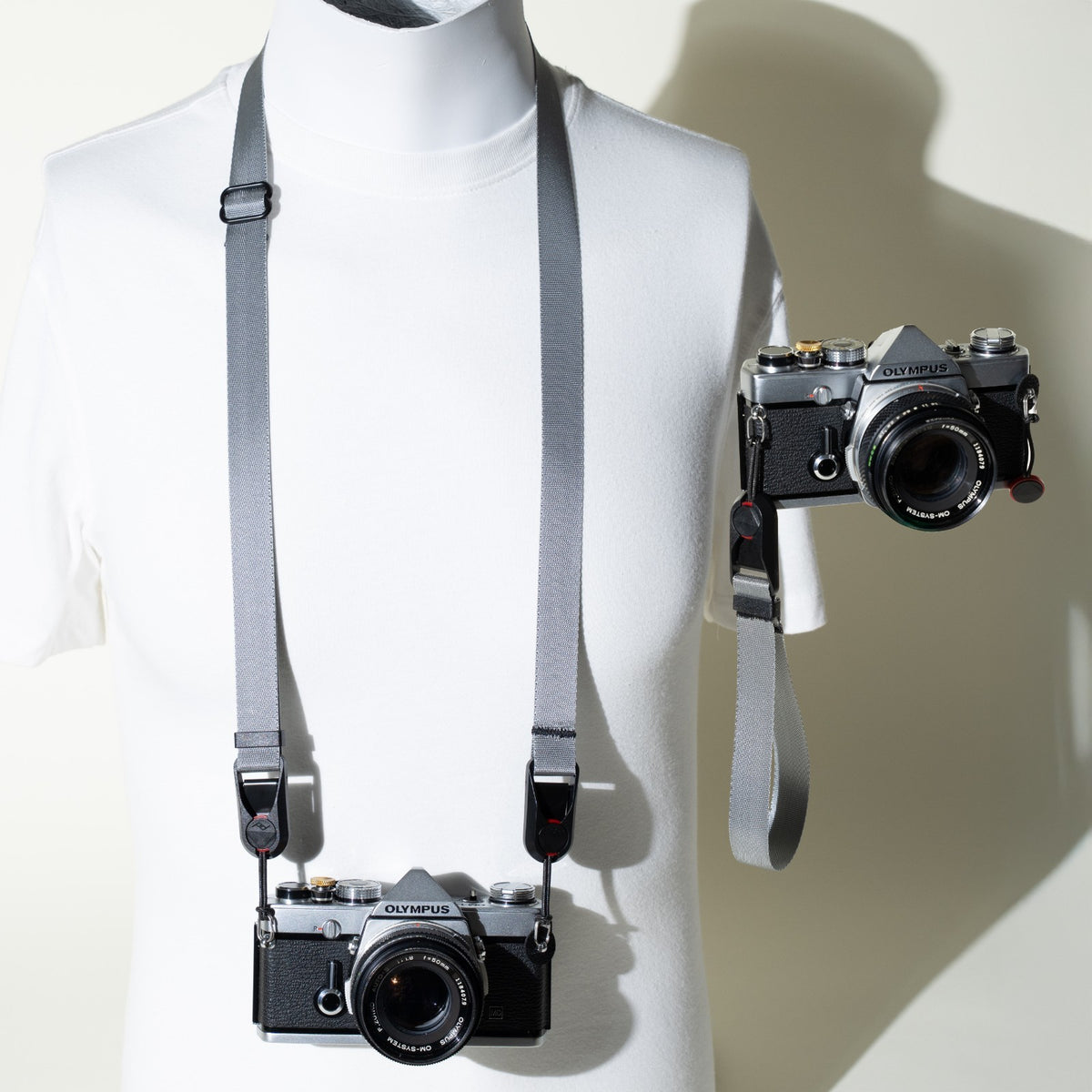 Metallic Gold or Silver Camera Strap, Neck 28-50" or Wrist + Peak Design Anchors
