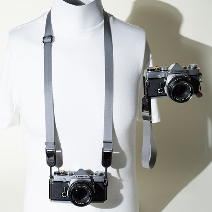 Metallic Gold or Silver Camera Strap, Neck 28-50" or Wrist + Peak Design Anchors