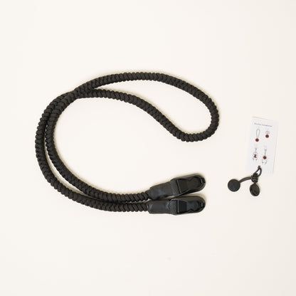 Black Braided Paracord Camera Strap, Neck 44" or Wrist + Peak Design Anchors