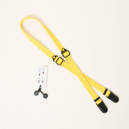 Cotton Camera Strap, Black, Red or Yellow, Neck 28-52" or Wrist + Peak Design Anchors