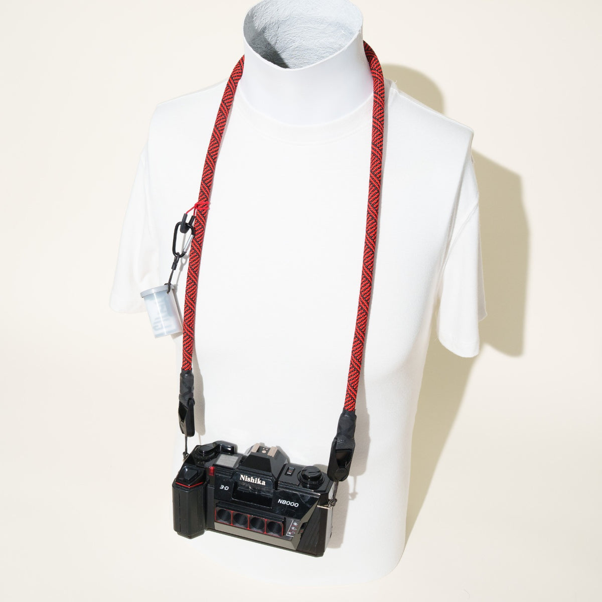 Red & Black Climbing Rope Camera Strap, Neck 40" or Wrist 14" + Peak Design Anchors