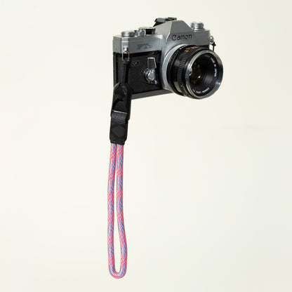 Pink & Blue Climbing Rope Camera Wrist Strap 16", 9mm + Peak Design Anchor