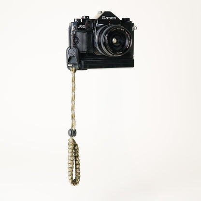Camo Paracord Camera Wrist Strap, Adjustable, Tan or Green + Peak Design Anchor