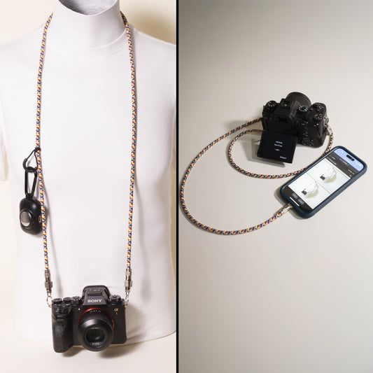 48" Camera Strap with Built-In USB-C Cable for Photo Transfer