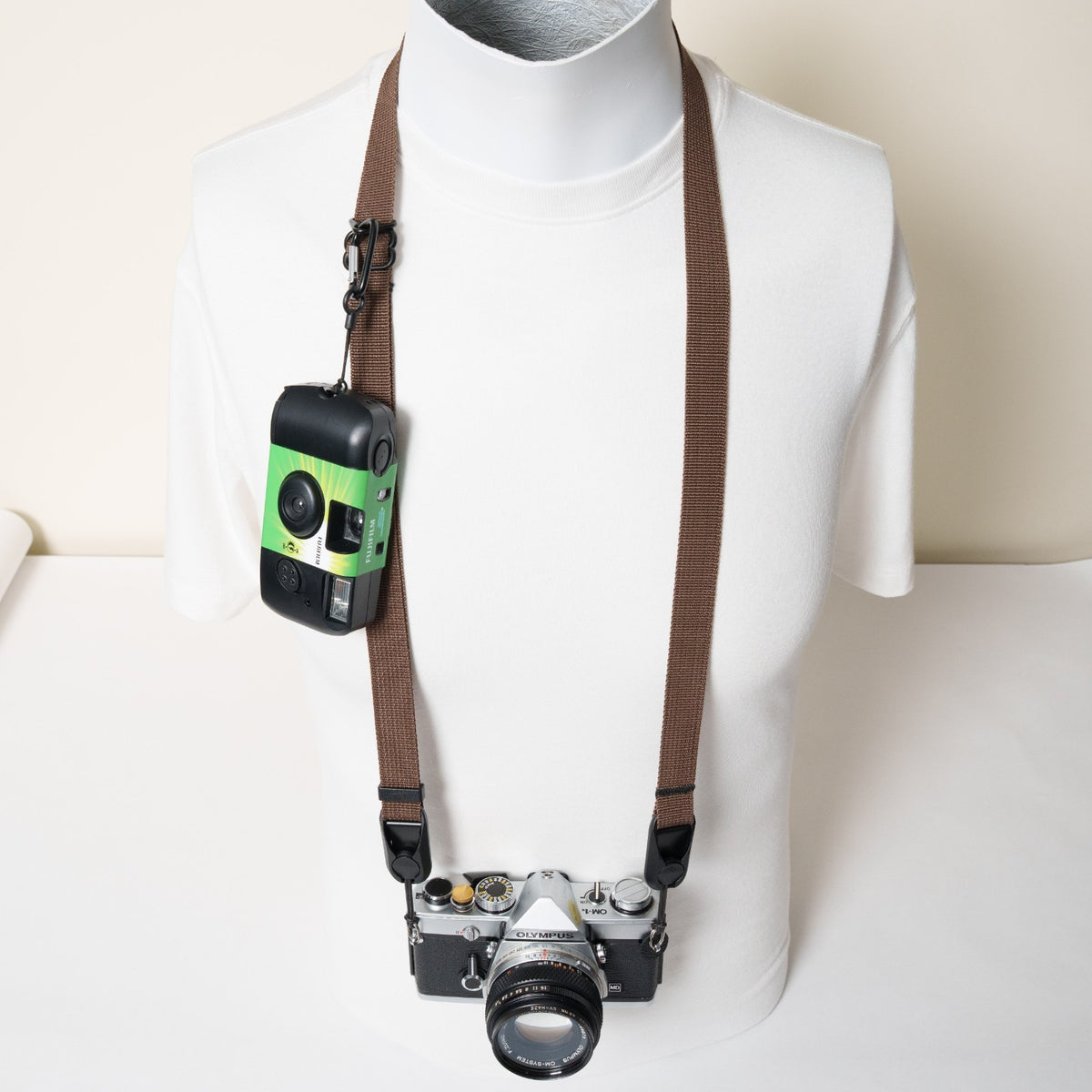 Brown Nylon Camera Strap, Neck, Lanyard or Wrist + Peak Design Anchors
