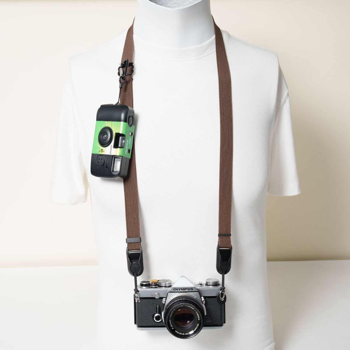 Brown Nylon Camera Strap, Neck, Lanyard or Wrist + Peak Design Anchors