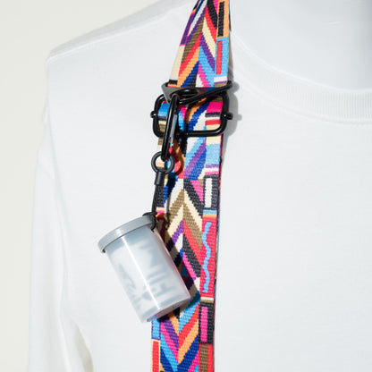 Bohemian Pattern Camera Strap 1.5", Red & Black, Quick Release or Clasp Mount