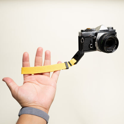 Cotton Camera Wrist Strap 16", Red, Yellow or Black + Peak Design Anchor