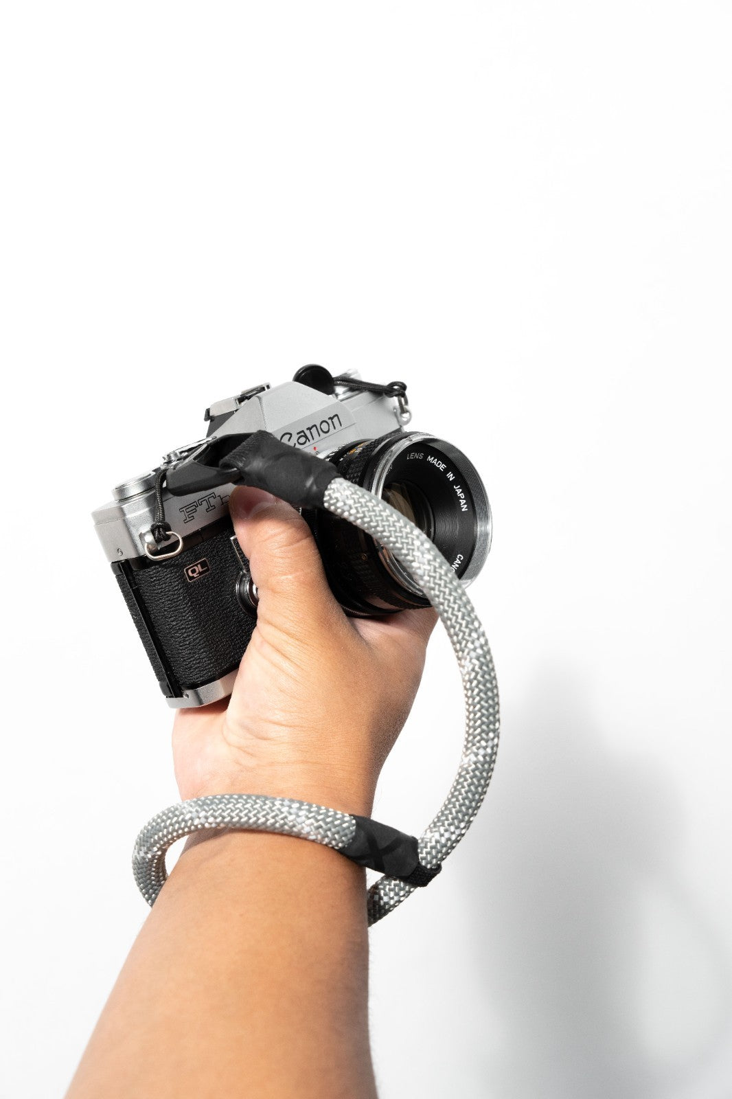 Grey Climbing Rope Camera Strap 42", Neck or Wrist + Peak Design Anchors