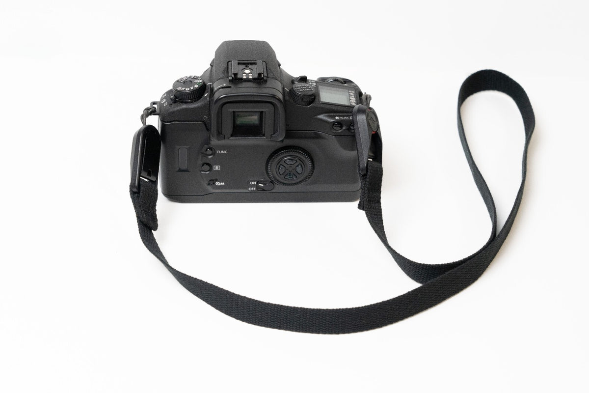 Black Cotton Canvas Camera Strap Combo, 42" Neck + Wrist Strap