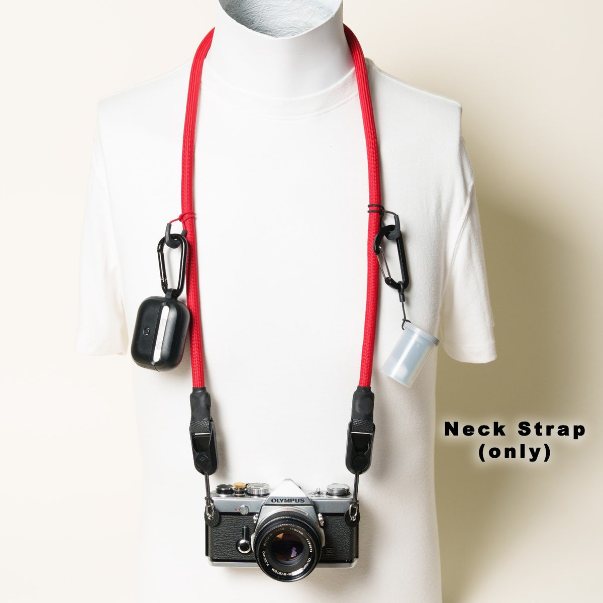 Climbing Rope Camera Strap, Red, Black or Blue, Neck 42" or Wrist + Peak Design Anchors