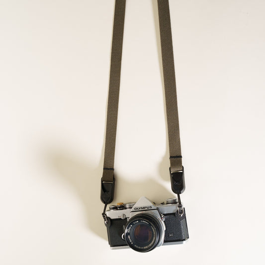 Olive Green Nylon Camera Strap 40" x 3/4" + Peak Design Anchors
