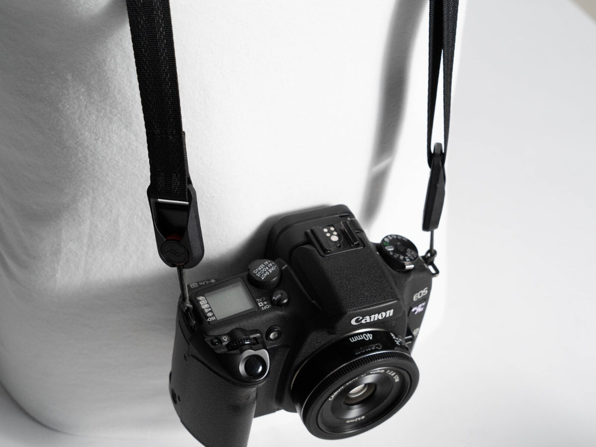 Black Slim Camera Strap Combo, 32-58" Adjustable Neck + 16" Wrist Strap