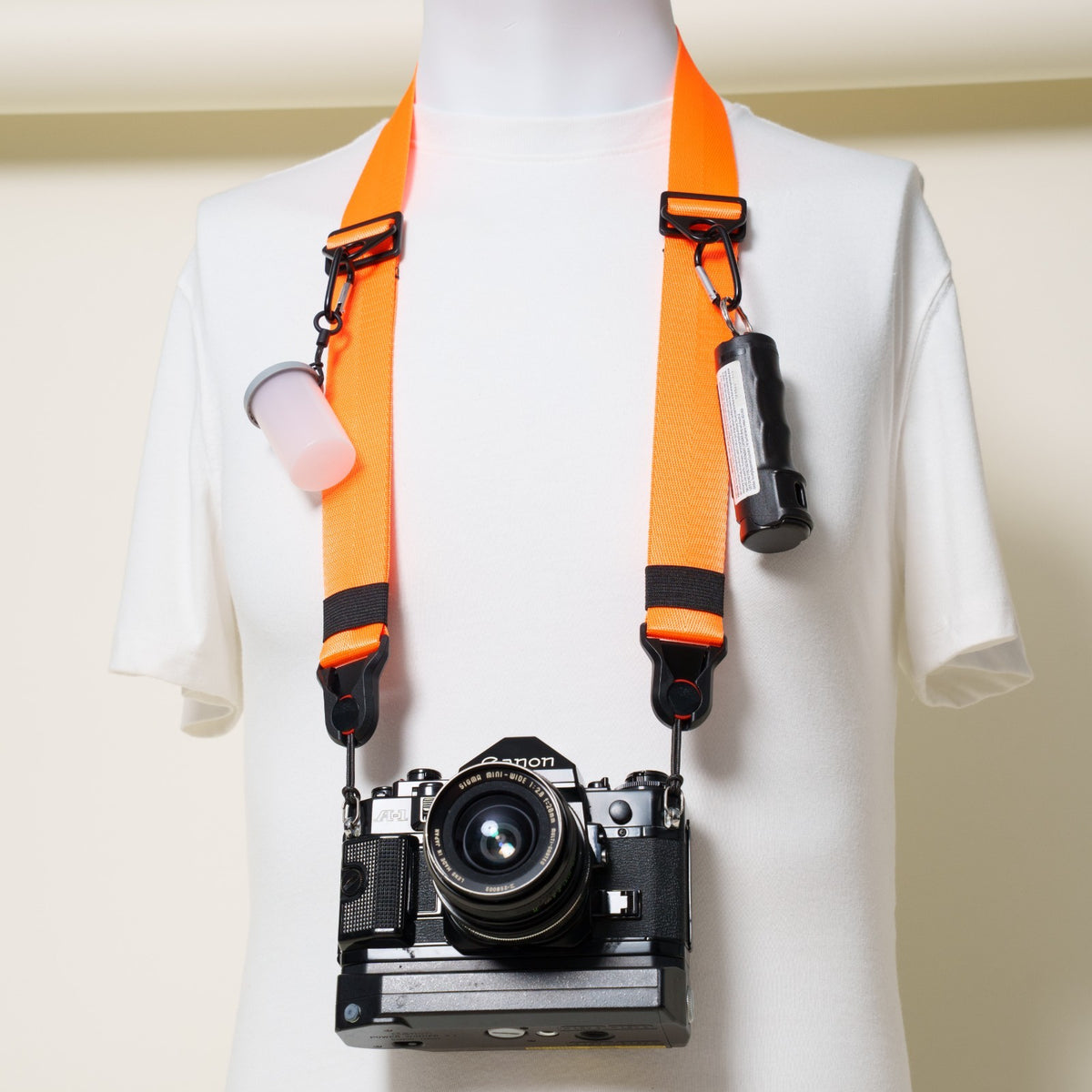 Premium Dual Adjustable Camera Strap 32-50", Tangerine or Purple + Peak Design Anchors