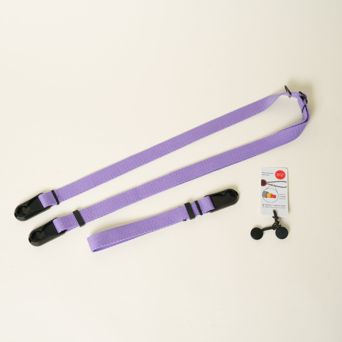 Purple Cotton Camera Strap, Adjustable Neck 30-50" or Wrist + Peak Design Anchors