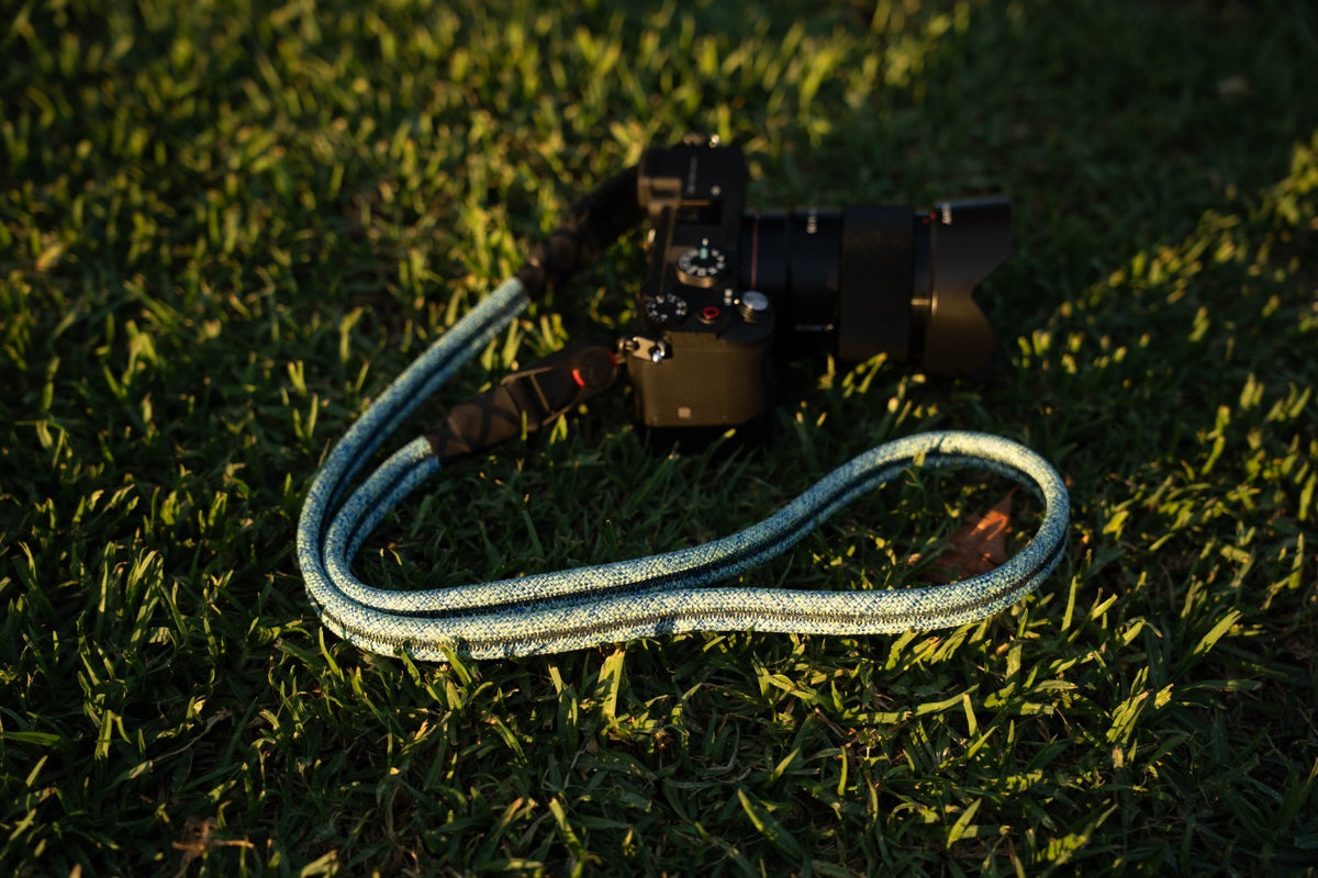 Glacier Blue & Teal Rope Camera Strap, Neck or Wrist + Peak Design Anchors