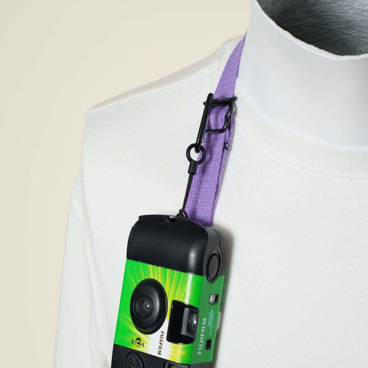 Purple Cotton Camera Strap, Adjustable Neck 30-50" or Wrist + Peak Design Anchors