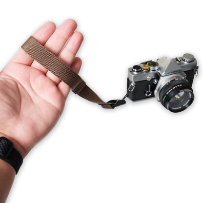Brown Nylon Camera Strap, Neck, Lanyard or Wrist + Peak Design Anchors