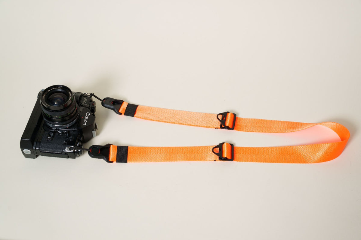 Premium Dual Adjustable Camera Strap 32-50", Tangerine or Purple + Peak Design Anchors