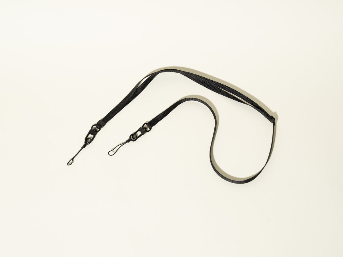 Slim Black Street Camera Strap, Adjustable 32-50", Swivel Clasp Quick Release