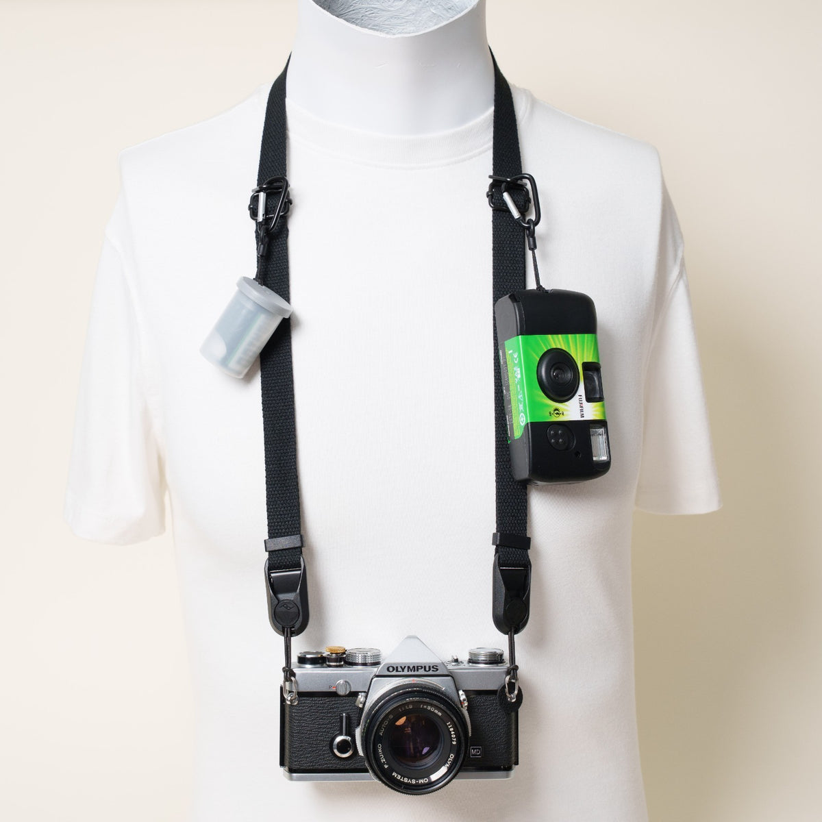 Cotton Camera Strap, Black, Red or Yellow, Neck 28-52" or Wrist + Peak Design Anchors