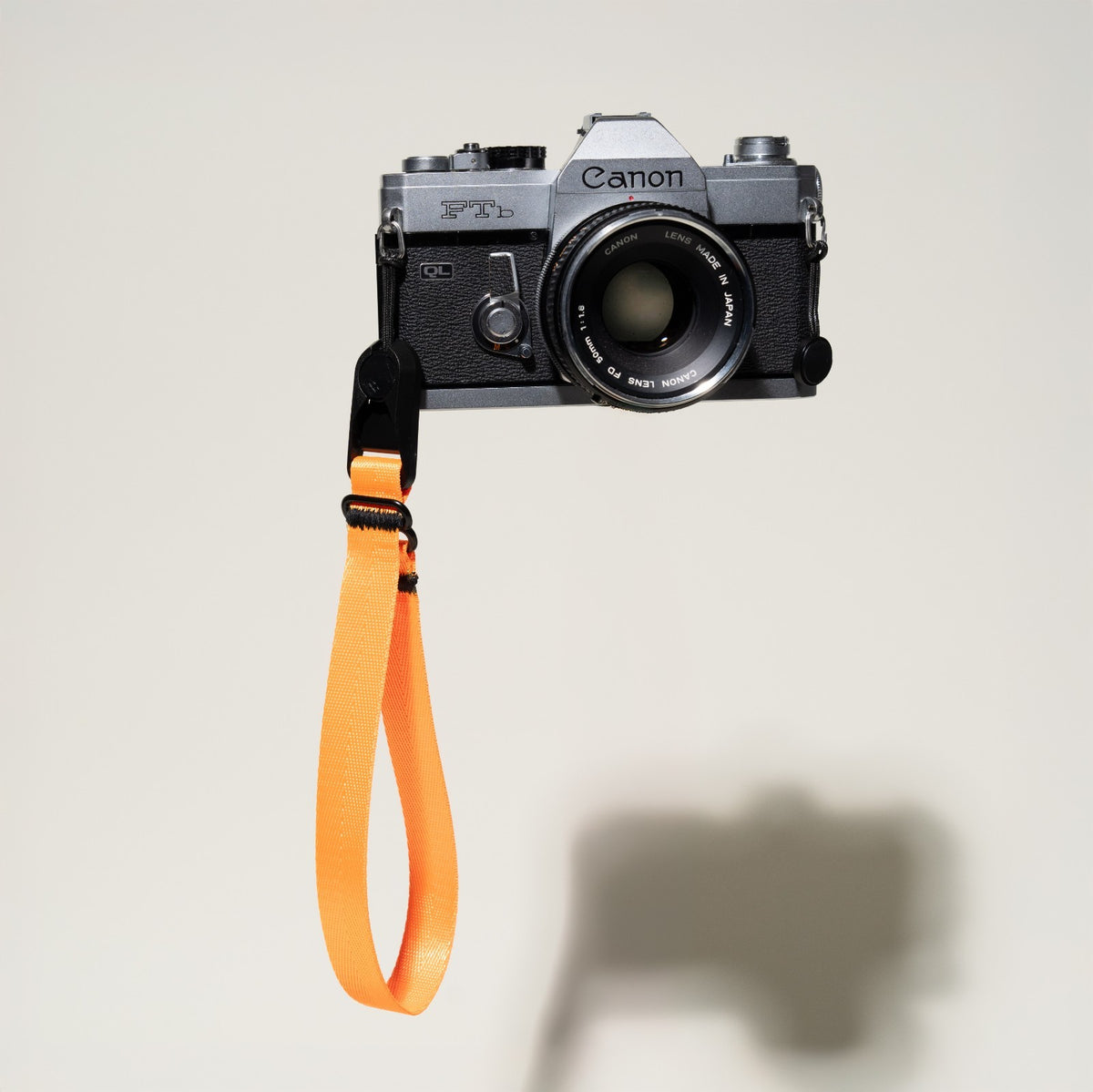 Orange Nylon Camera Strap, Dual Adjustable 26-50" or Wrist + Peak Design Anchors