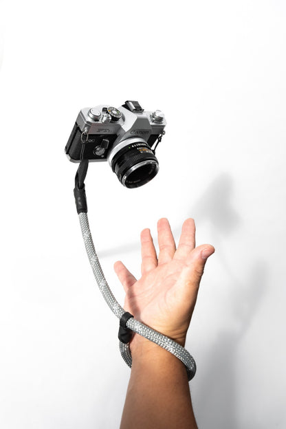 Grey Climbing Rope Camera Strap 42", Neck or Wrist + Peak Design Anchors