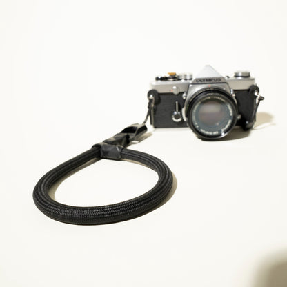 Black Climbing Rope Camera Wrist Strap 16", 10mm + Peak Design Anchor