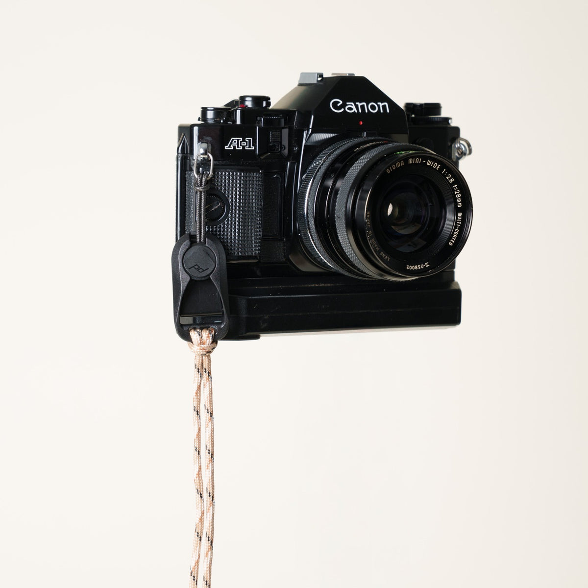 Camo Paracord Camera Wrist Strap, Adjustable, Tan or Green + Peak Design Anchor