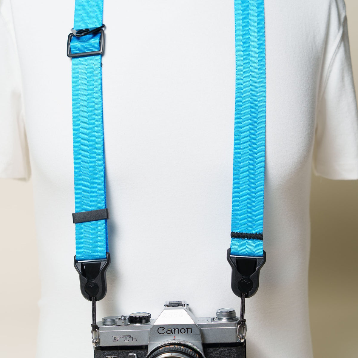 Blue, Red or Silver Nylon Camera Strap, 1.25" Wide 32-50" or Wrist + Peak Design Anchors