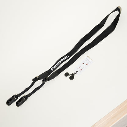 Panasonic Black Canvas Camera Neck Strap 46" x 1" + Peak Design Anchors