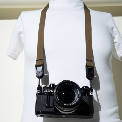 Copper Brown Nylon Camera Strap, Neck 40", Wrist or Combo + Peak Design Anchors