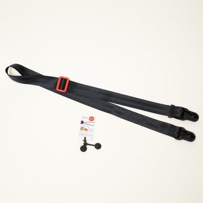 Black Nylon Camera Strap 1.25" with Color Tri-Glide + Peak Design Anchors