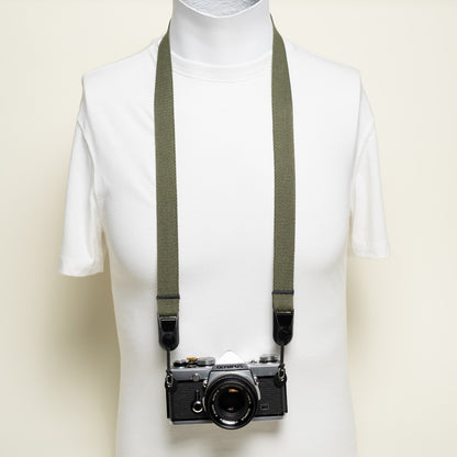Cotton Camera Neck Strap 40" x 1", Navy Blue, Khaki or Olive Green + Peak Design Anchors