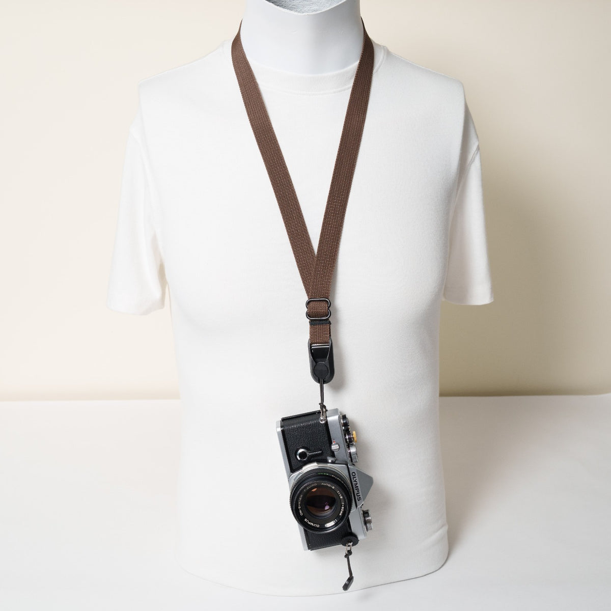 Brown Nylon Camera Strap, Neck, Lanyard or Wrist + Peak Design Anchors