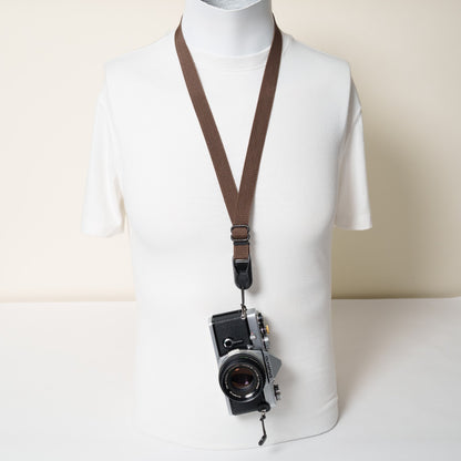 Brown Nylon Camera Strap, Neck, Lanyard or Wrist + Peak Design Anchors