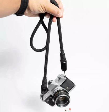 Black Climbing Rope Camera Strap 42" with Removable Loop Mounts + Peak Design Anchors