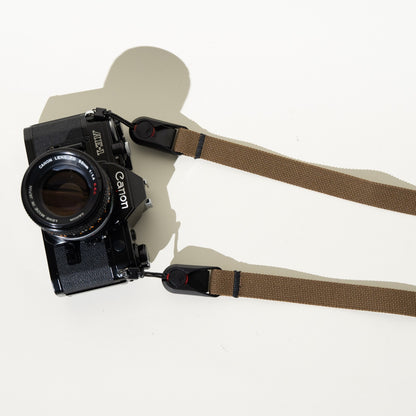 Copper Brown Nylon Camera Strap, Neck 40", Wrist or Combo + Peak Design Anchors