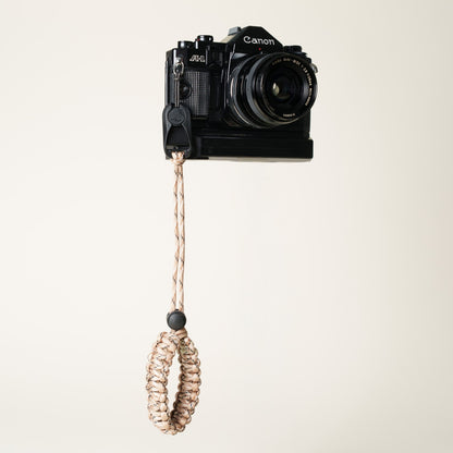 Camo Paracord Camera Wrist Strap, Adjustable, Tan or Green + Peak Design Anchor