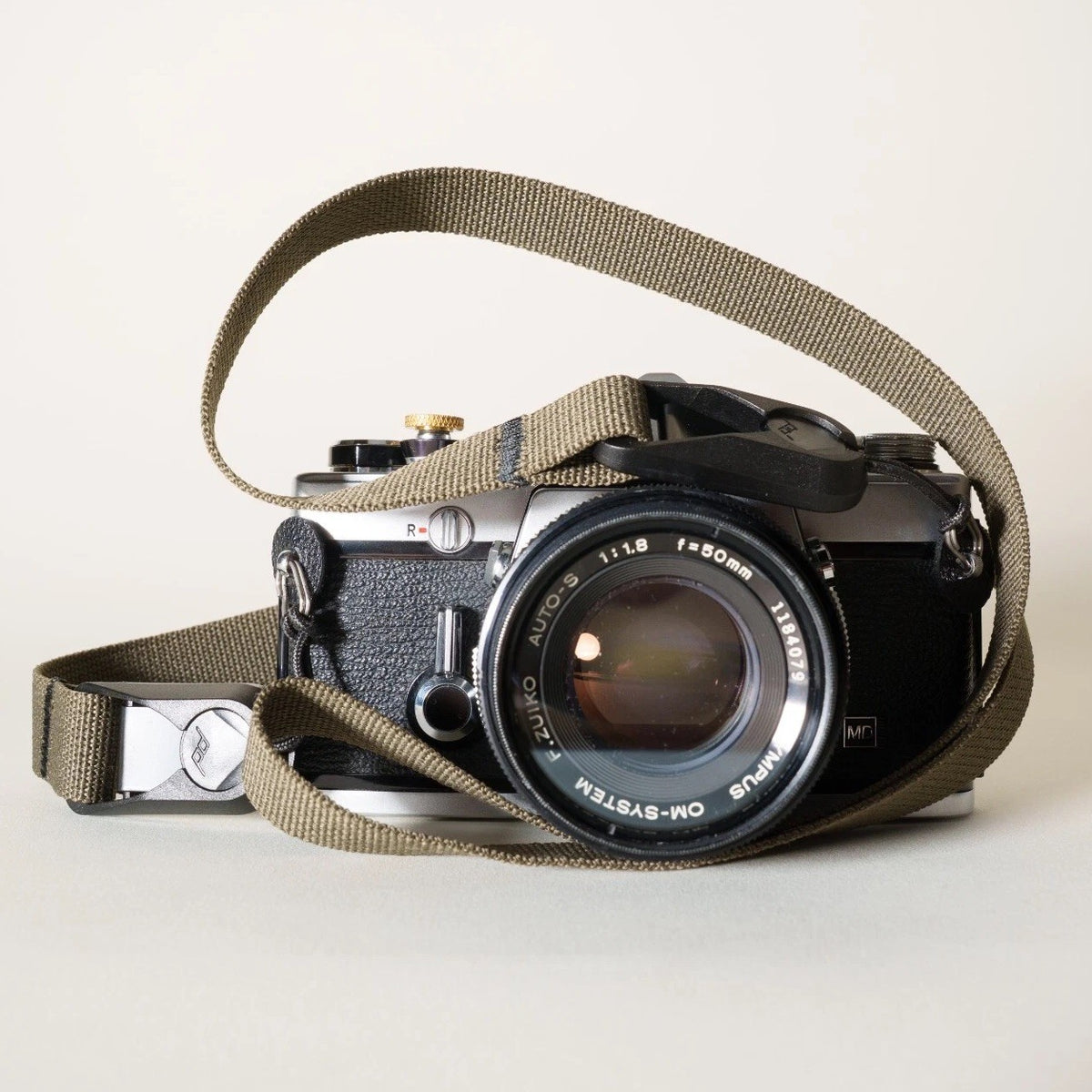 Olive Green Nylon Camera Strap 40" x 3/4" + Peak Design Anchors