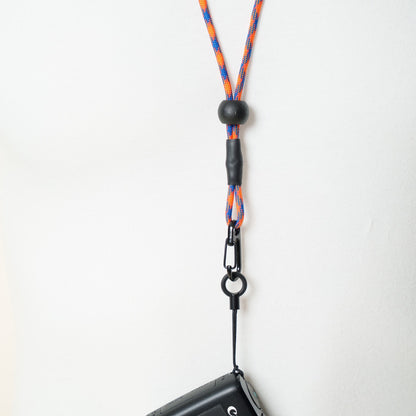 Blue & Orange Paracord Camera Strap, 38" Lanyard or 16" Wrist