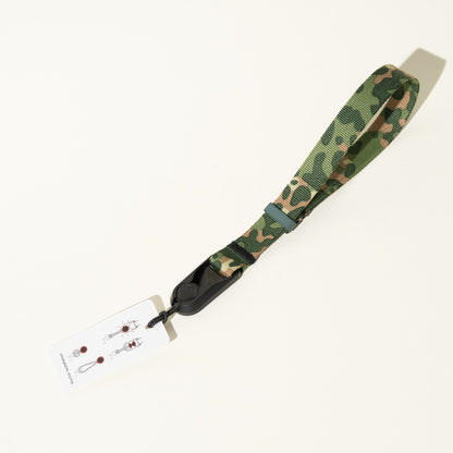 Green Camo Camera Wrist Strap, Adjustable + Peak Design Anchor