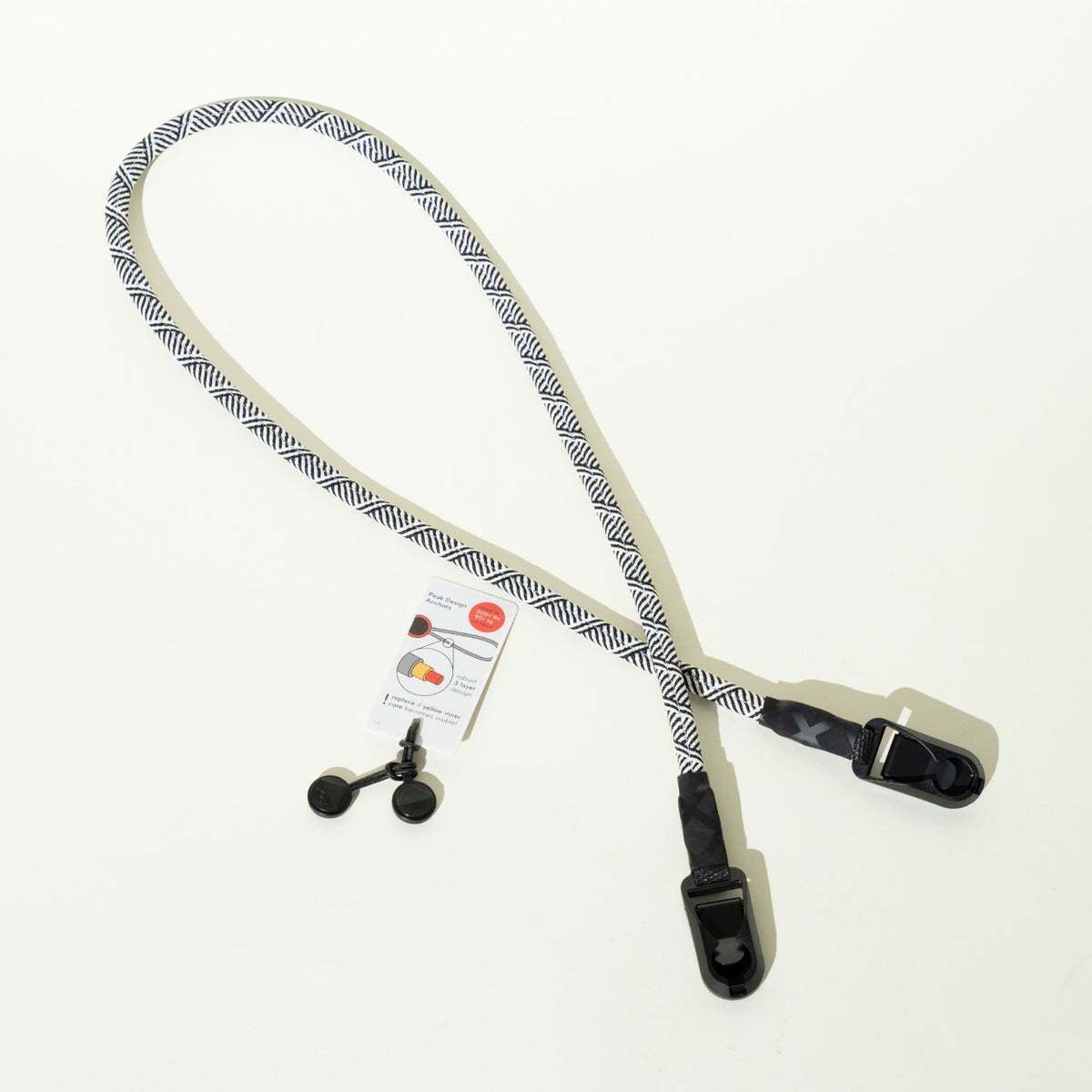 Pink or Black & White Rope Camera Strap, Neck 40" or Wrist + Peak Design Anchors