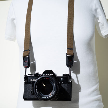 Copper Brown Nylon Camera Strap, Neck 40", Wrist or Combo + Peak Design Anchors